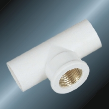 DINPN10 Water Supply Upvc Female Tee Brass White 